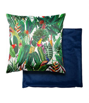 Jungle Velvet White Cushion
