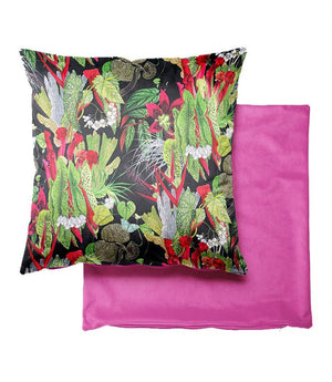 Paradise Black Velvet Cushion