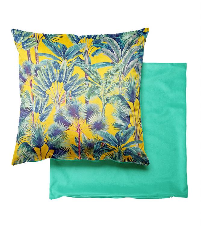 Cannes Yellow Velvet Cushion - Just Fabrics