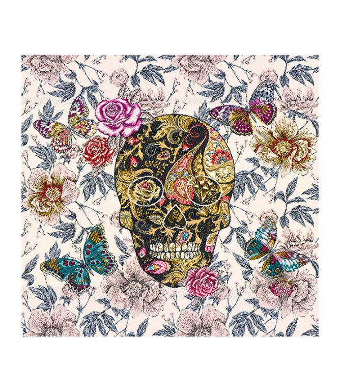 Gothic Floral Blanc Cushion Panel - Just Fabrics