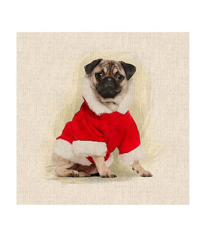 Festive Pug Cushion Panel