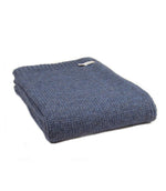 Cotswold Blue Slate Knitted Throw - Just Fabrics