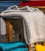 Cotswold Grey Knitted Throw - Just Fabrics