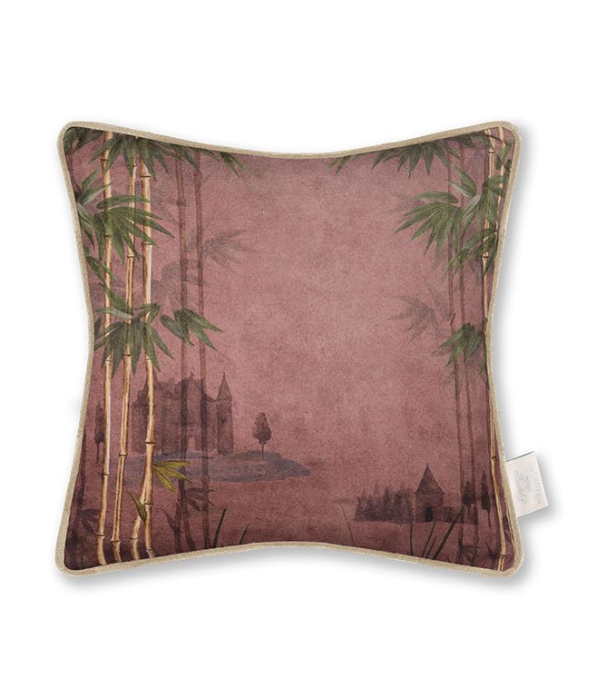 The Bamboo Folly Rose Dawn Cushion - Just Fabrics