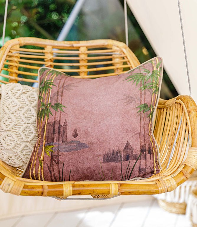 The Bamboo Folly Rose Dawn Cushion - Just Fabrics