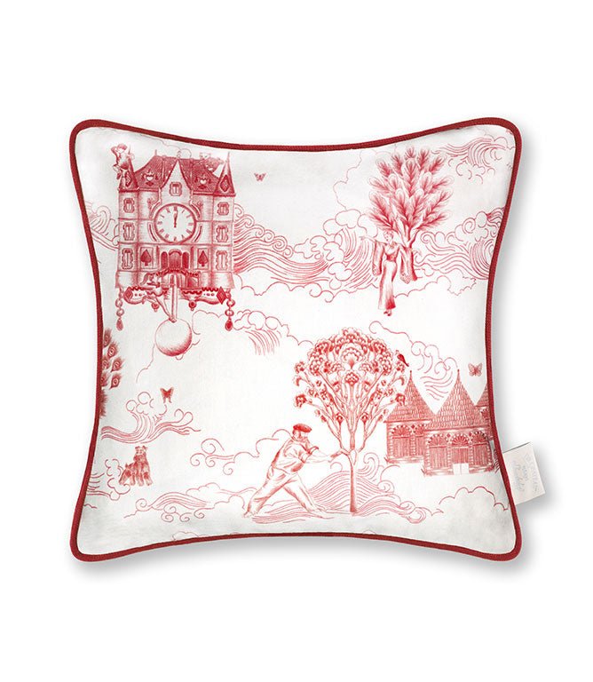 Toile Du Chateau Rouge Cushion - Just Fabrics
