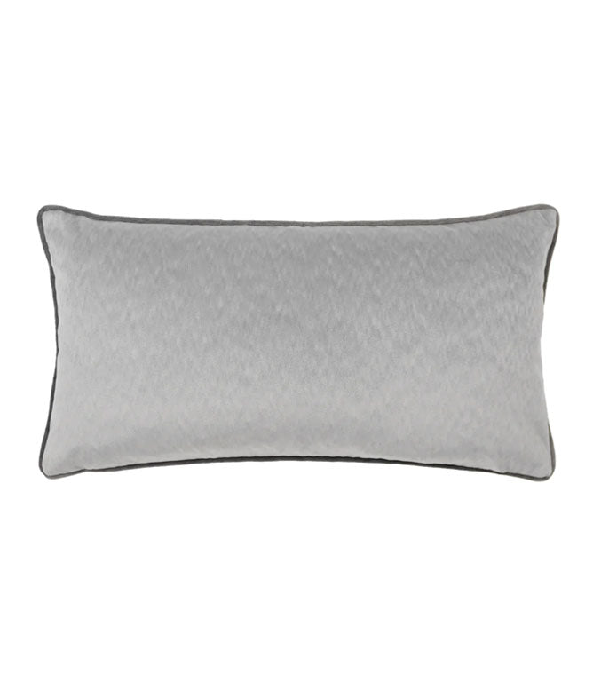 Lyla Velvet Silver / Charcoal Cushion - Just Fabrics