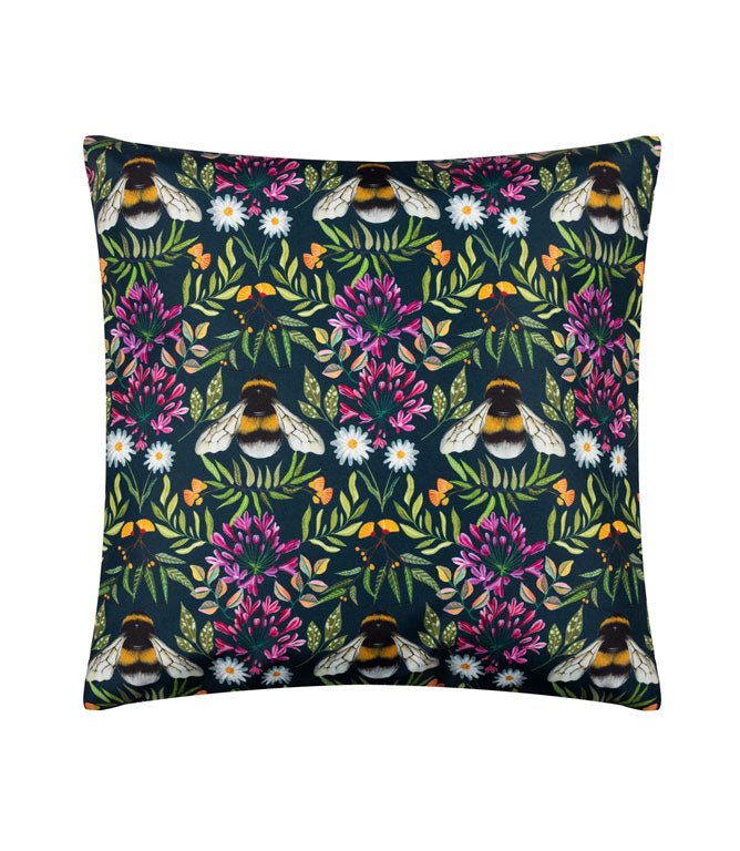 Bumble Bee Meadow Outdoor Cushion - Just Fabrics