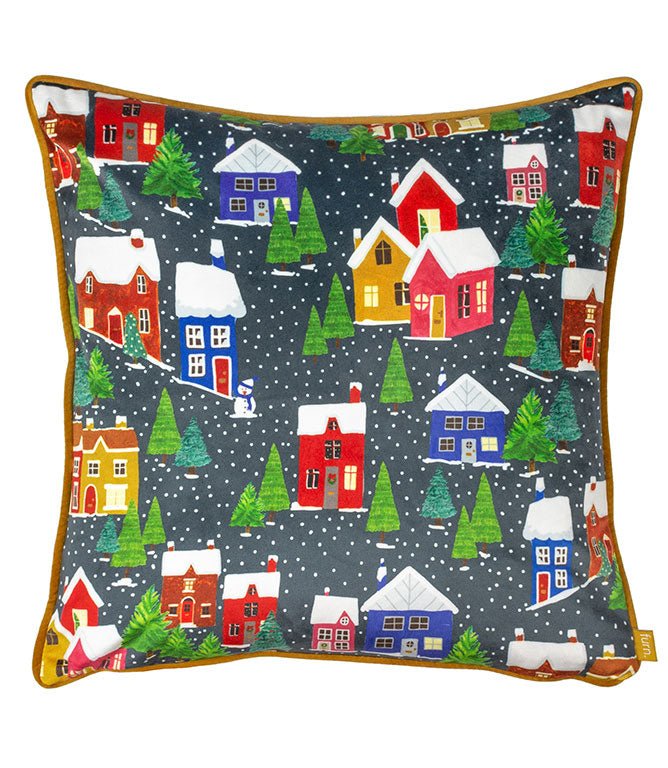 Festive Village Cushion - Just Fabrics