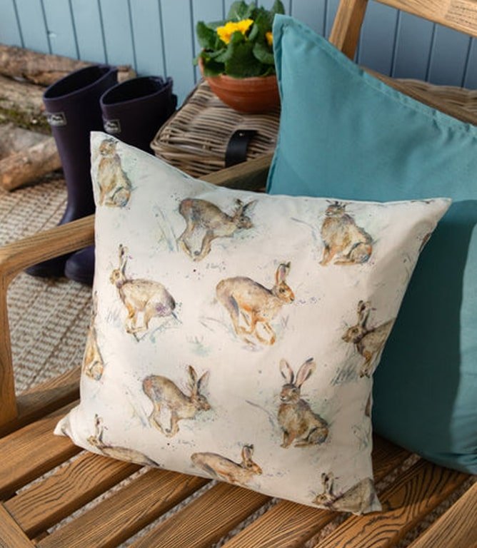 Harriet Hare Outdoor Cushion - Just Fabrics