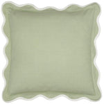 Adele Embroidered Sage Cushion - Just Fabrics