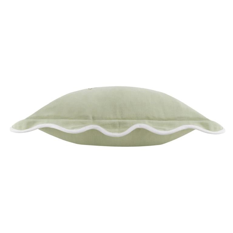 Adele Embroidered Sage Cushion - Just Fabrics