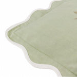 Adele Embroidered Sage Cushion - Just Fabrics