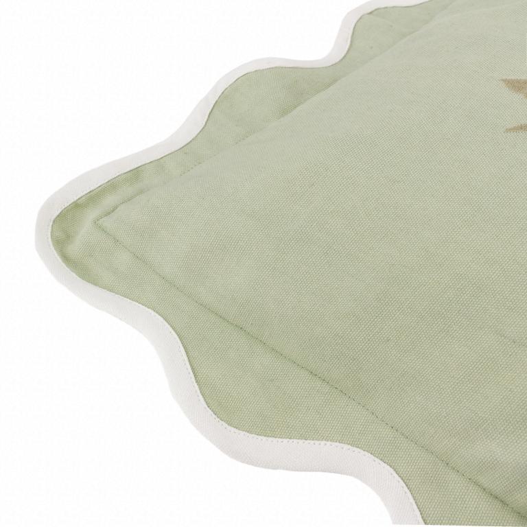 Adele Embroidered Sage Cushion - Just Fabrics