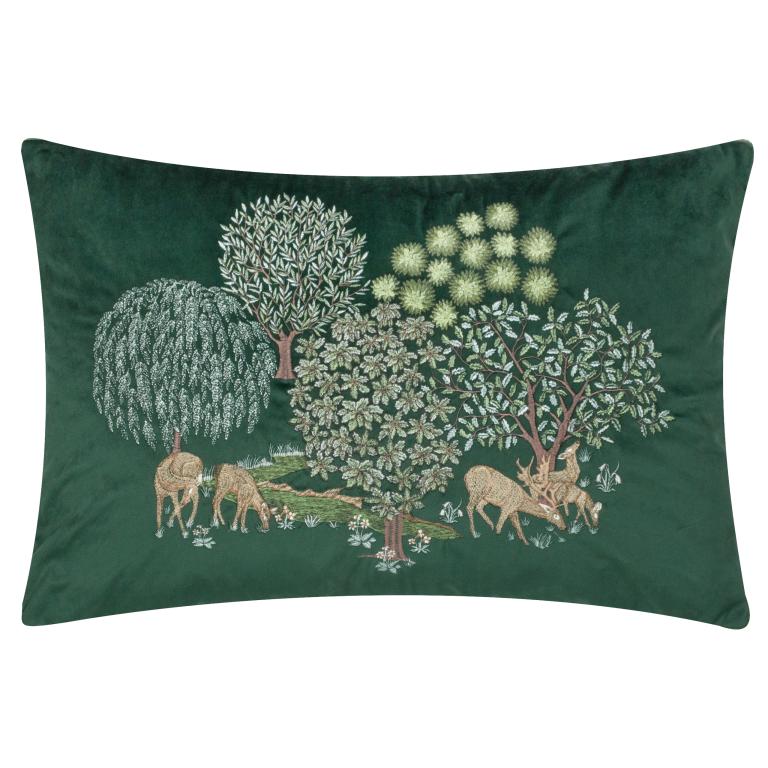 Brook Forest Green Cushion - Just Fabrics