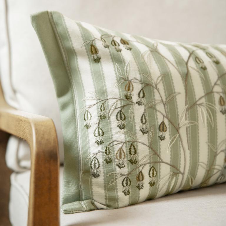 Chinese Lanterns Sage Cushion - Just Fabrics