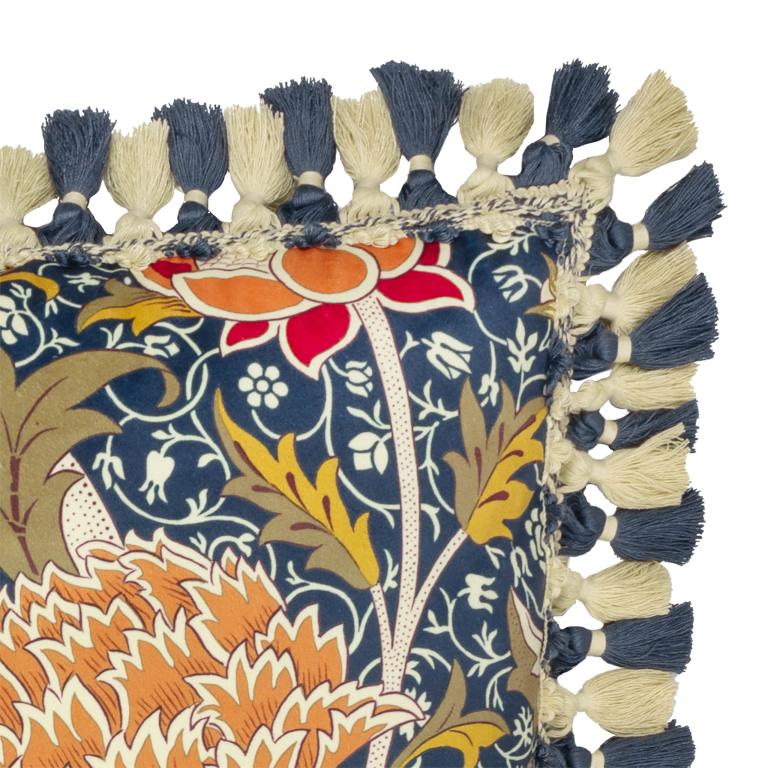 Cray Indigo / Berry Cushion - Just Fabrics