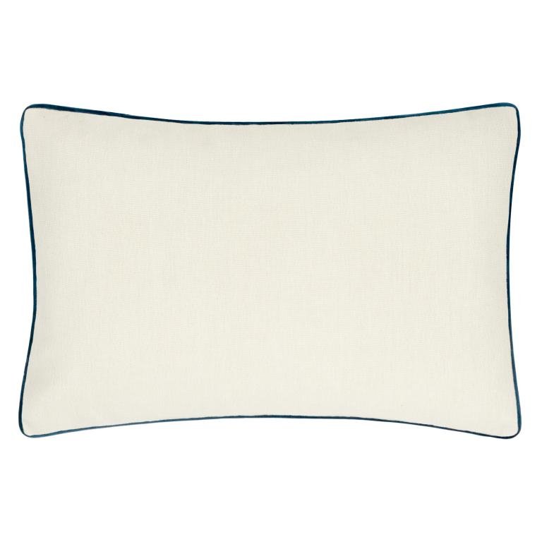 Marigold Embroidered Indigo Cushion - Just Fabrics