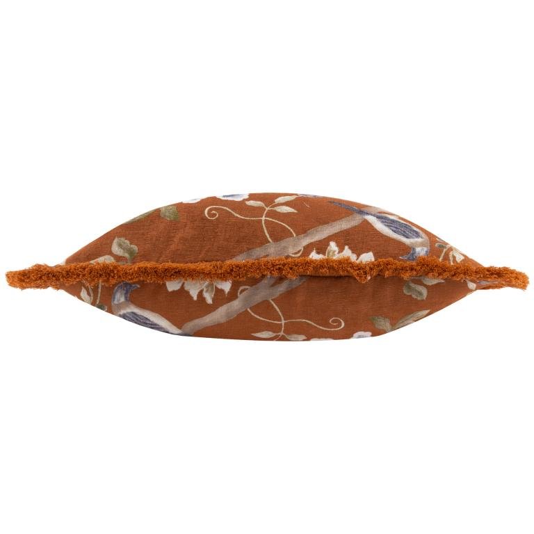 Porcelain Garden Rust Cushion - Just Fabrics
