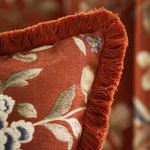 Porcelain Garden Rust Cushion - Just Fabrics