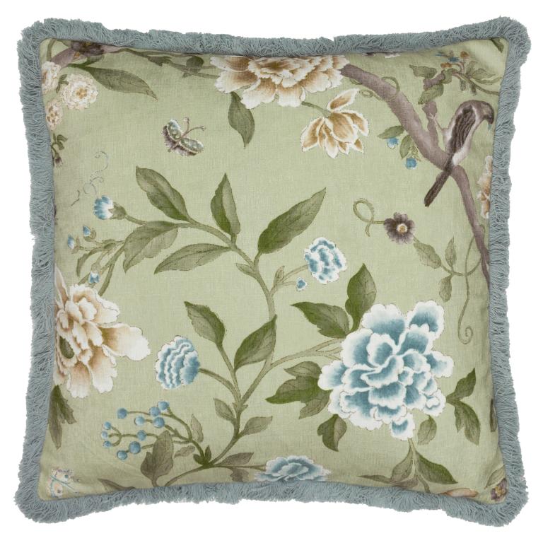 Porcelain Garden Sage Cushion - Just Fabrics