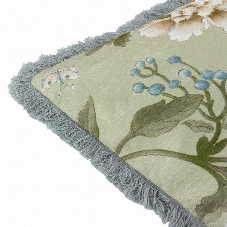 Porcelain Garden Sage Cushion - Just Fabrics