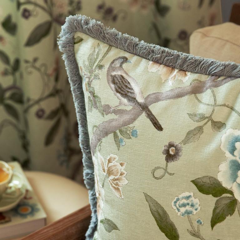 Porcelain Garden Sage Cushion - Just Fabrics