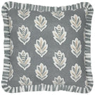 Sessile Leaf Ruffle Delph Blue Cushion - Just Fabrics