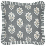 Sessile Leaf Ruffle Delph Blue Cushion - Just Fabrics