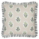 Sessile Leaf Ruffle Flax Cushion - Just Fabrics