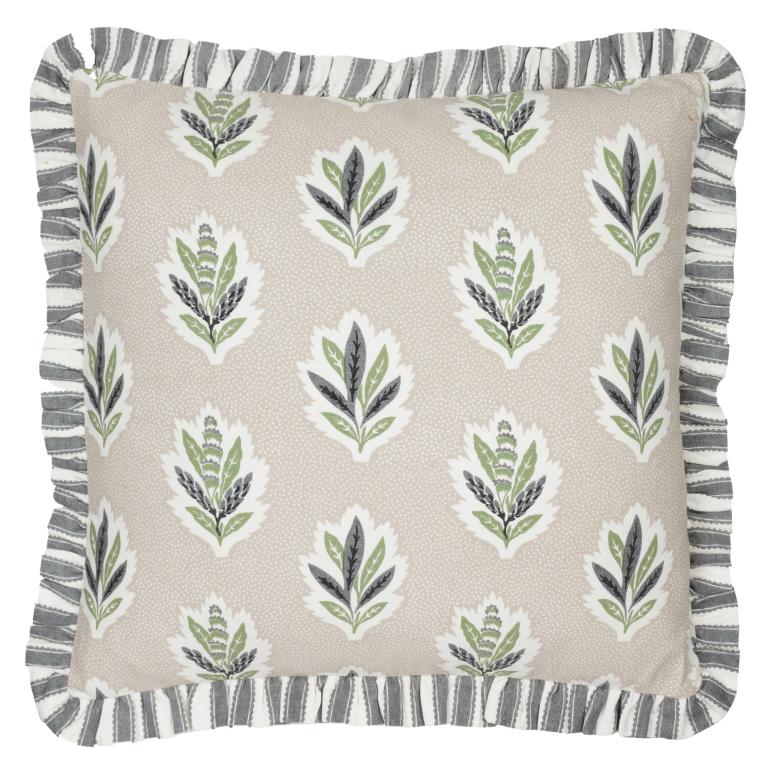 Sessile Leaf Ruffle Flax Cushion - Just Fabrics