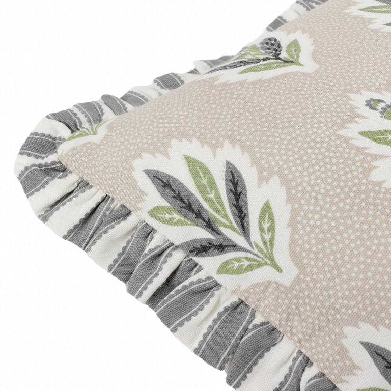 Sessile Leaf Ruffle Flax Cushion - Just Fabrics