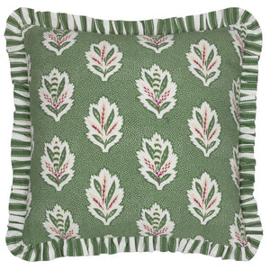 Sessile Leaf Ruffle Leaf Green Cushion