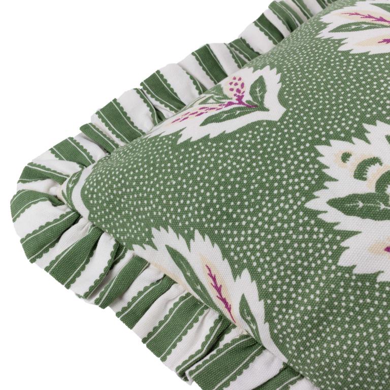 Sessile Leaf Ruffle Leaf Green Cushion - Just Fabrics