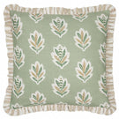 Sessile Leaf Ruffle Sage Cushion - Just Fabrics