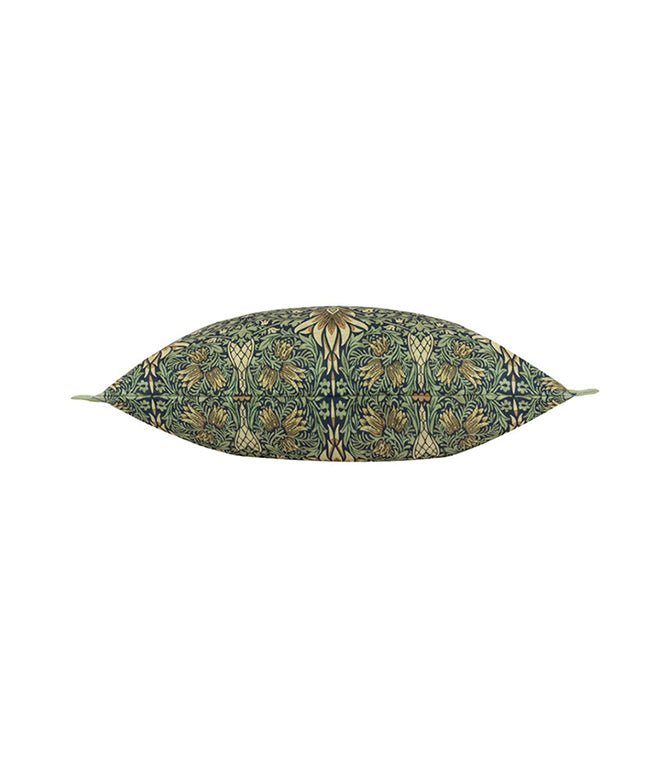 Snakeshead Outdoor Indigo / Leaf Green Cushion - Just Fabrics