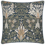 Snakeshead Indigo / Leaf Green Cushion - Just Fabrics