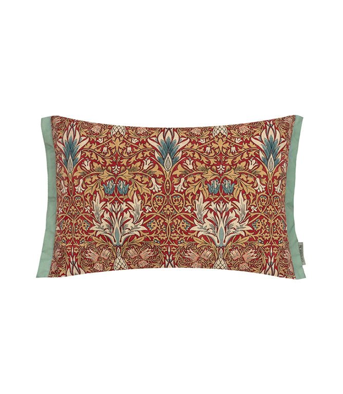 Snakeshead Outdoor Berry / Natural Cushion - Just Fabrics