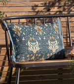 Snakeshead Outdoor Indigo / Stone Cushion - Just Fabrics