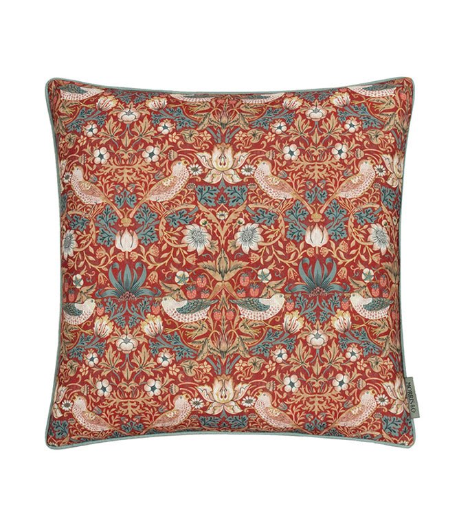Strawberry Thief Outdoor Berry Cushion - Just Fabrics