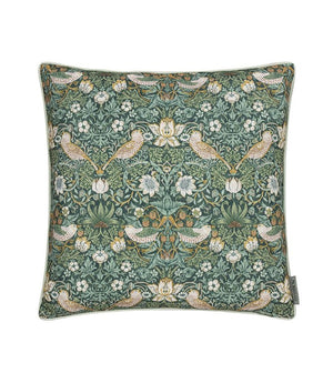 Strawberry Thief Outdoor Forest Green Cushion