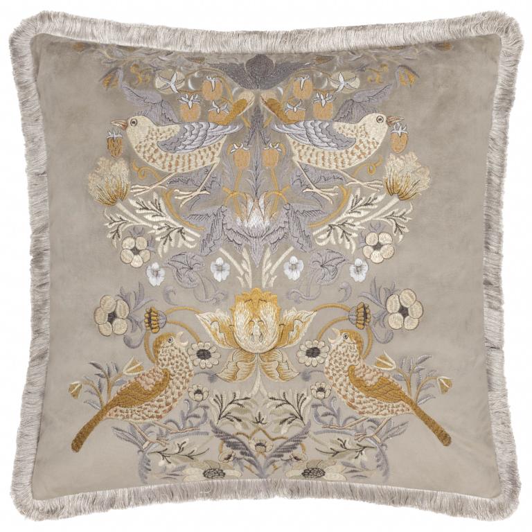 Strawberry Thief Embroidery Biscuit