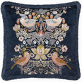Strawberry Thief Embroidery Indigo Cushion