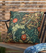 Seaweed Outdoor Indigo Cushion - Just Fabrics