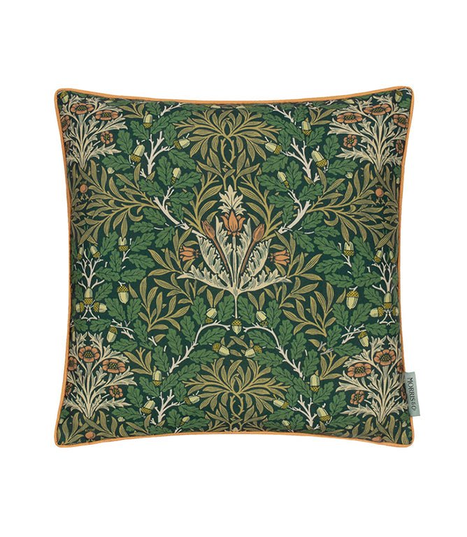 Acorn Multi Outdoor Forest / Leaf Green Cushion - Just Fabrics