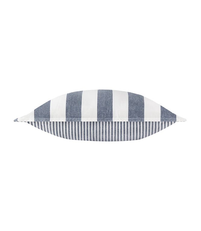 Hayle Cotton Outdoor Navy Cushion - Just Fabrics