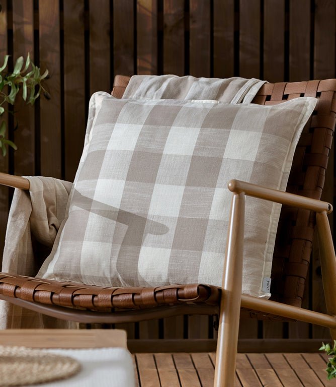 Chesil Outdoor Natural Cushion - Just Fabrics
