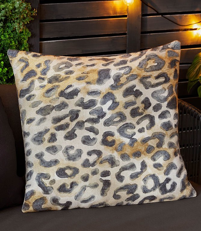 Leopardis Leopard Outdoor Multicoloured Cushion - Just Fabrics