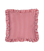 Outdoor Cushions - Millie Ruffle Striped Outdoor Candy Red