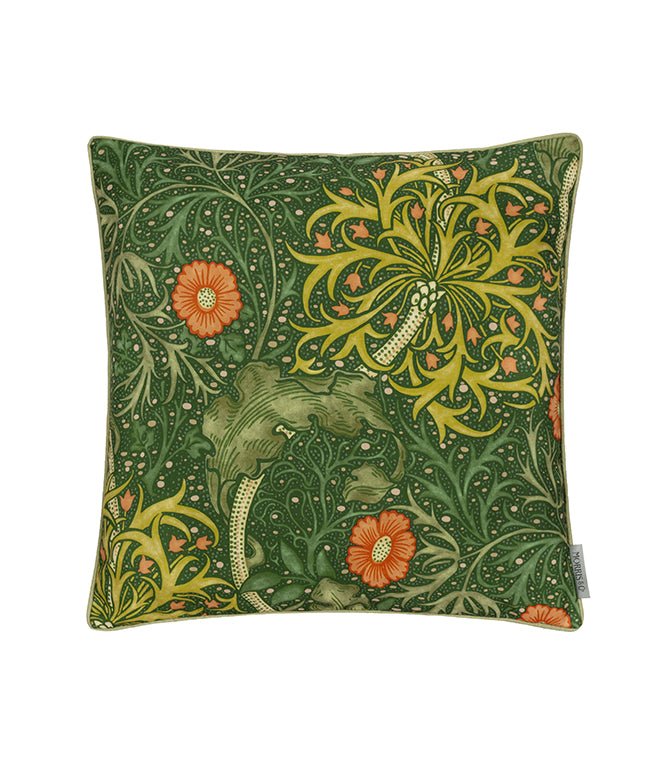 Seaweed Outdoor Forest Green Cushion - Just Fabrics